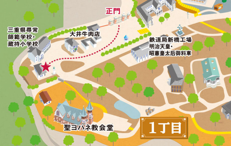正門からの地図