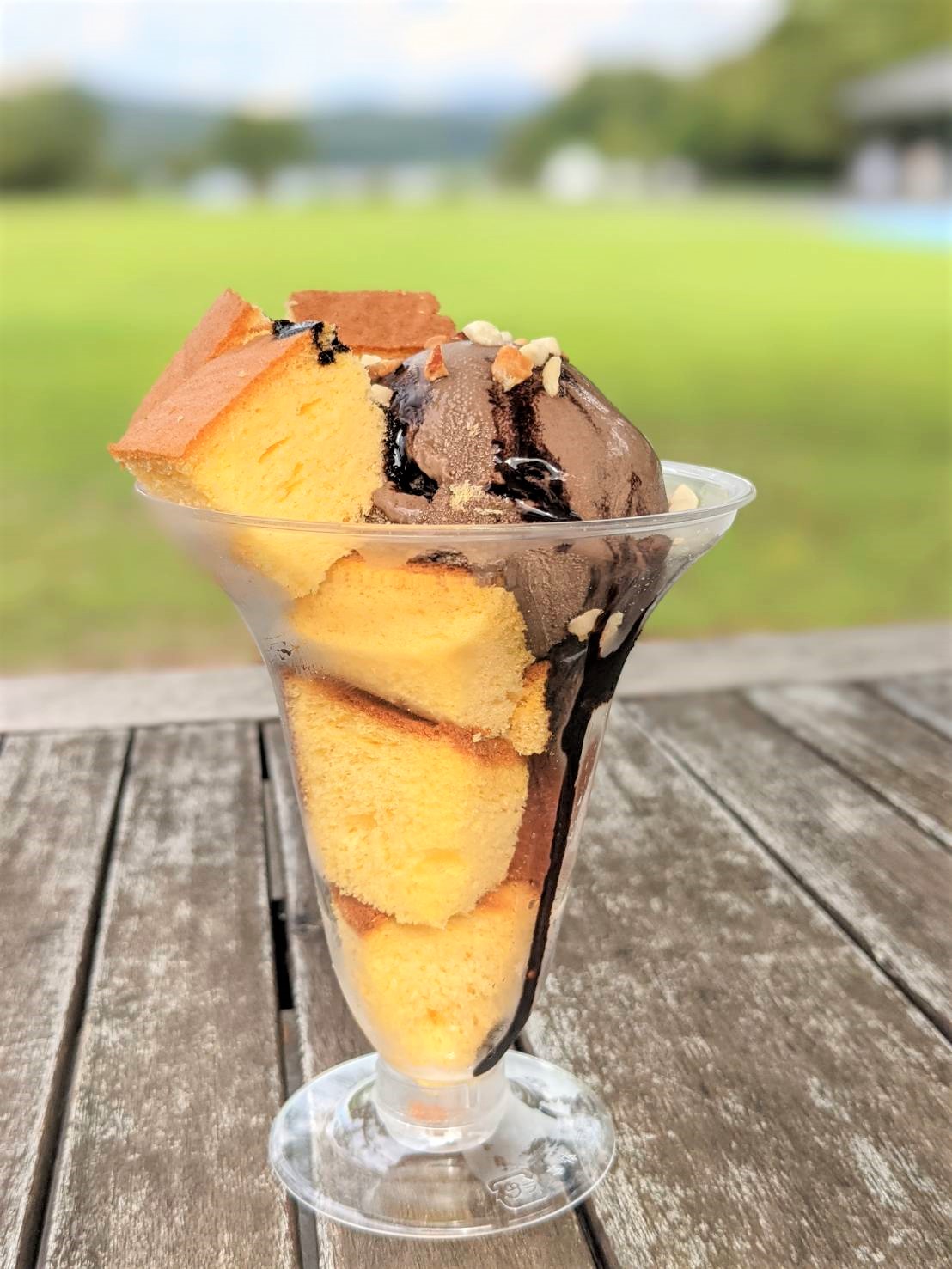 チョコバナナパオンデローパフェ / 450円