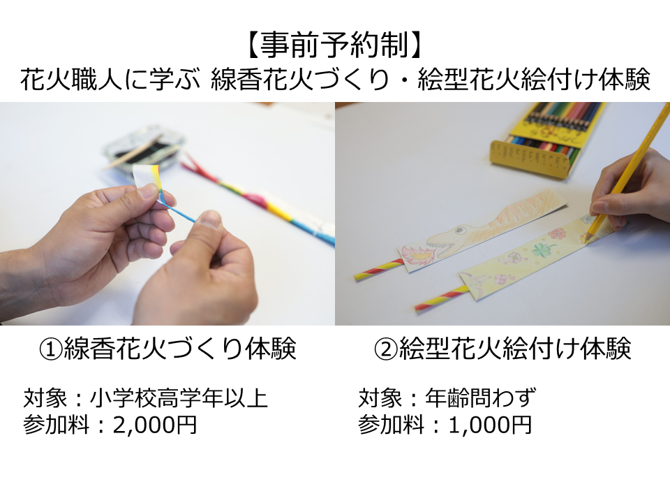 【事前予約制】花火職人に学ぶ 線香花火づくり・絵型花火絵付け体験